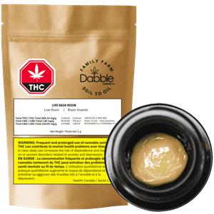 Dabble Cannabis Co. - Live Hash Rosin (Mexicola) - 1G