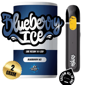 High Key - Blueberry Ice Live Resin 1:1 Cbd All-In-One Vape - 2G