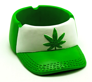 Hemp Leaf Baseball Cap Ashtray
