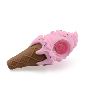 Lit Silicone - 5" Ice Cream Cone Hand Pipe